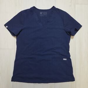 FIGS Navy Blue Casma Three Pocket V-Neck Medical Scrub Top Size S